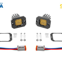 Diode Dynamics Stage Series C1 LED Pod Pro - Yellow Flood Flush ABL (Pair)