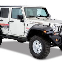 Bushwacker 07-18 Jeep Wrangler Unlimited Max Pocket Style Flares 2pc Extended Coverage - Black