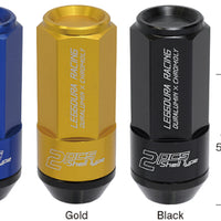 Project Kics Leggdura Racing Shell Type Lug Nut 53mm Closed-End Look 16 Pcs + 4 Locks 12X1.5 Black