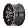 Mayhem 8015 Warrior 20x10 / 5x127 BP / -25mm Offset / 87mm Hub Black w/ Prism Red Wheel