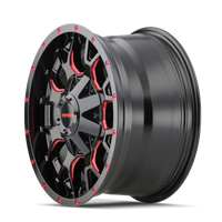 Mayhem 8015 Warrior 17x9 / 5x127 BP / -12mm Offset / 87mm Hub Black w/ Prism Red Wheel