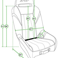 PRP Polaris RZR PRO XP/PRO R/Turbo R GT/S.E. Suspension Seat- Black/Gray