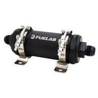 Fuelab PRO Series In-Line Fuel Filter (10gpm) -10AN In/-10AN Out 40 Micron Stainless - Matte Black