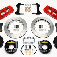 Wilwood AERO4 Rear P-Brake Kit 14.00in Red Small Ford 2.66in Offset